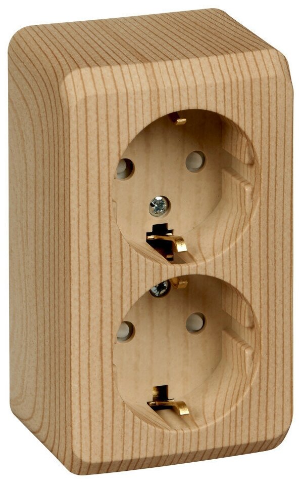 Розетка двухместная с заземлением со штороками Сосна Schneider Electric Этюд