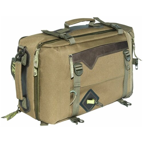 фото Сумка-рюкзак aquatic с-28 с кожаными накладками, хаки