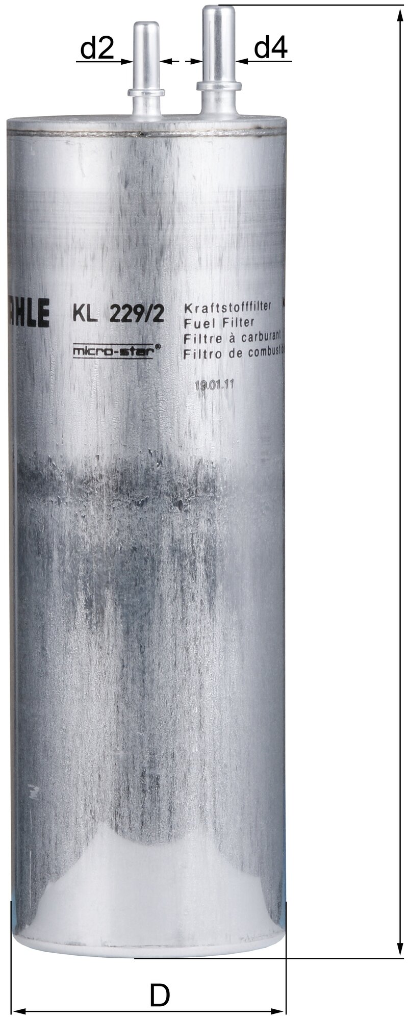 MAHLE KL229/2 Фильтр топливный заменен на KL229/5