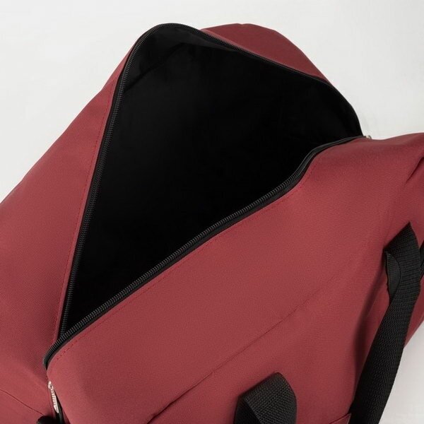 Сумка дорожная TEXTURA отдел на молнии, наружный карман, длинный ремень, цвет бордовый - фотография № 4