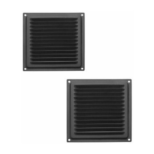 Решетка вентиляционная 150х150, черная (комплект 2 шт)