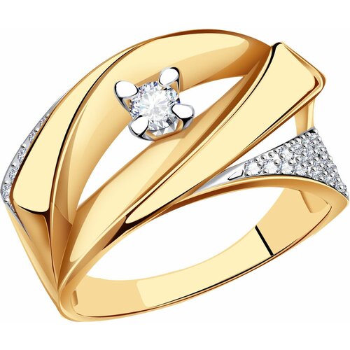 фото Золотое кольцо александра 1012161сбк с бриллиантом diamant-online