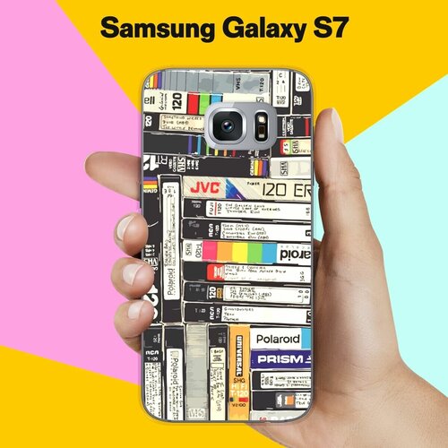 Силиконовый чехол на Samsung Galaxy S7 Кассеты / для Самсунг Галакси С7 жидкий чехол с блестками желтый предатель на samsung galaxy s7 самсунг галакси с 7