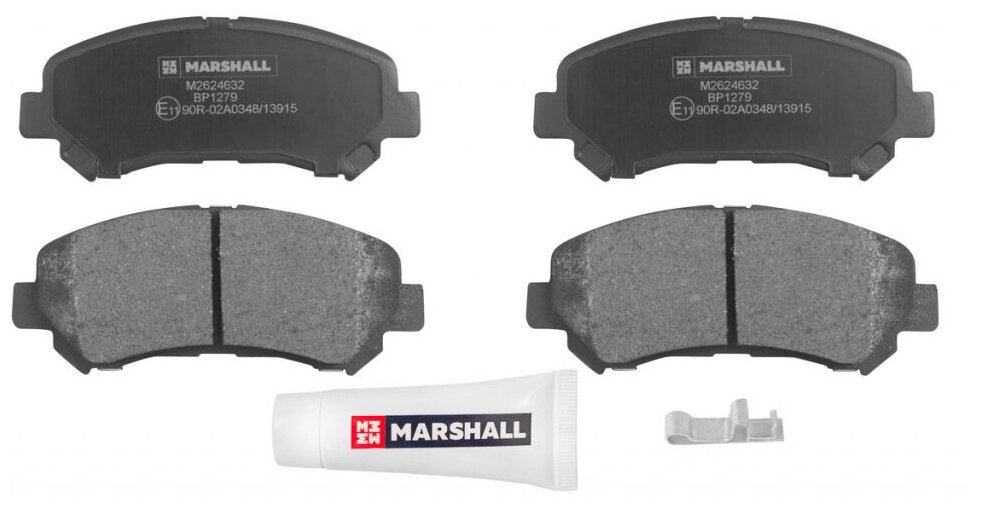 Тормозные колодки дисковые передние MARSHALL M2624632 для Nissan Qashqai (J10, NJ10) 07-, Nissan X-Trail (T31) 07- (GDB3467 // AY040NS132, AY040NS152, D1060ET01A)