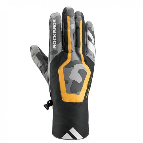 Перчатки RockBros, размер M, черный, желтый перчатки rockbros с утеплением размер m черный
