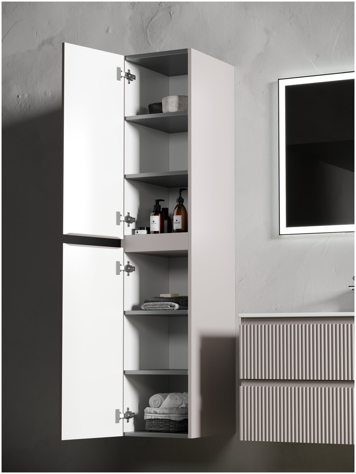 Пенал для ванной Sancos Snob R 35 PSNR35SM doha soft - фото №11