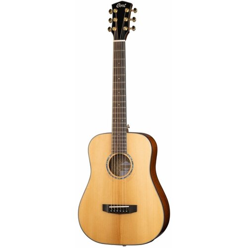 Gold-mini-F-WCASE-NAT Gold Series Электро-акустическая гитара 3/4, цвет натуральный, с чехлом, Cort