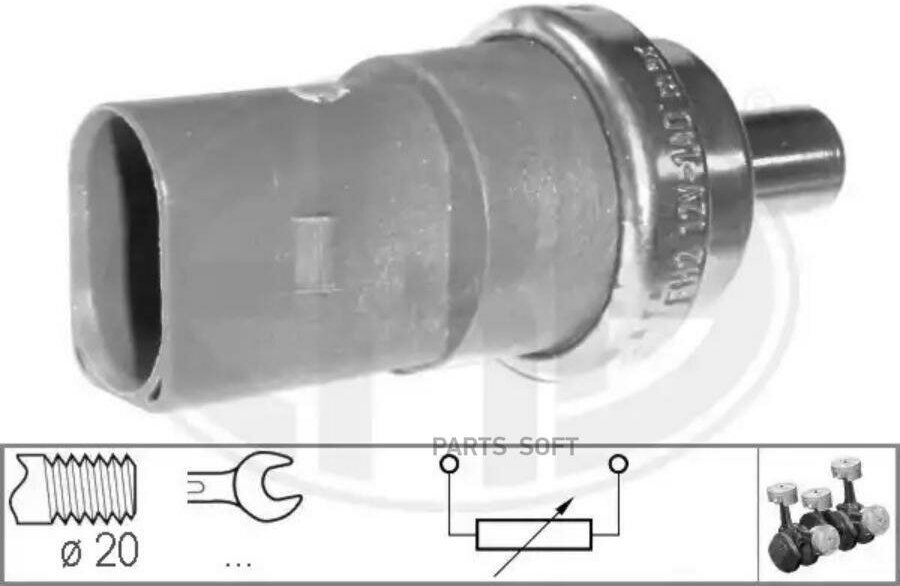 ERA 330546 330546_датчик температуры охл. жидк!\ Audi A3/A4/A6, VW Golf/Passat/Polo/T5 00>