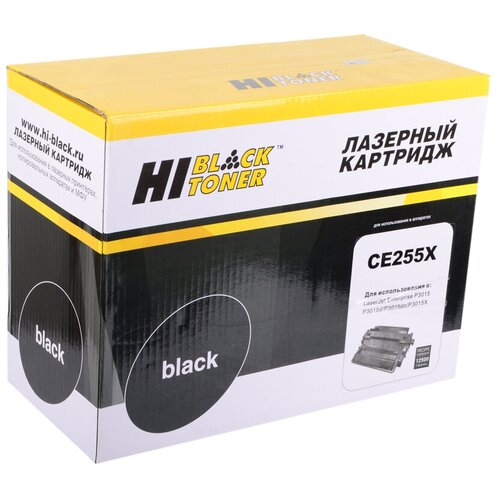 Картридж Hi-Black HB-CE255X, 12500 стр, черный картридж black lj p3015 15k cs ce255x mps cactus