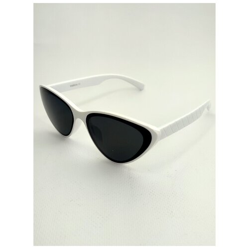 Солнцезащитные очки , стрекоза, оправа: пластик, с защитой от УФ, градиентные, для женщин, белый