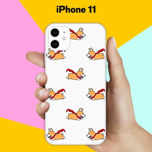 Силиконовый чехол Корги с шарфом на Apple iPhone 11 силиконовый чехол love корги на apple iphone 11