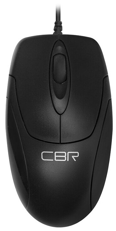 Мышь CBR CM-302, черная, USB. Бесшумная. Кнопок: 2 кнопки и колесо прокрутки. Длина кабеля: 1,25 м.