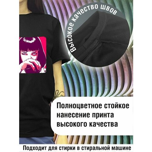 фото Футболка будь на стиле, хлопок, размер xs, черный