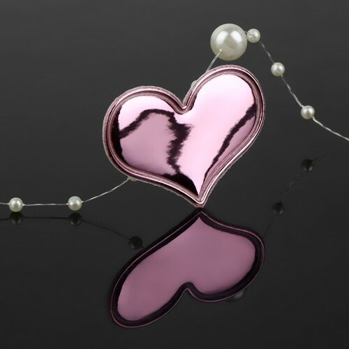 нашивка сердце 3 7 2 8см наб 10шт цена за наб серебро ау Аппликация «Сердечко», 3,9 × 2,7 см, 10 шт, цвет розовый