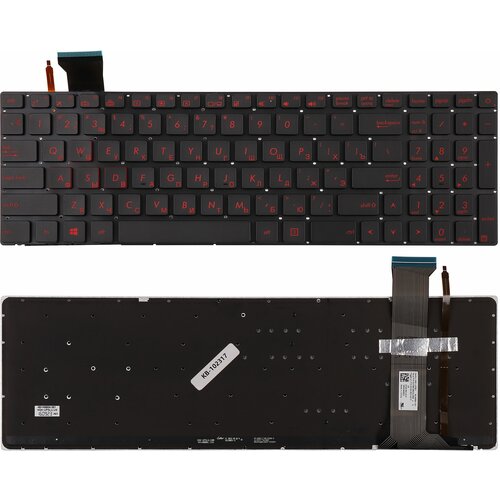 Клавиатура для ноутбука Asus G771 N551 GL552 Series Плоский Enter Черная без рамки С подсветкой PN 0KNB0-662CUS00 3565₽