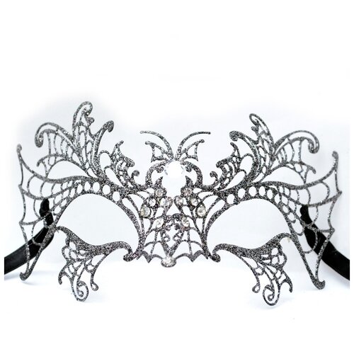 фото Венецианская маска farfalla с серебряными блестками giacometti