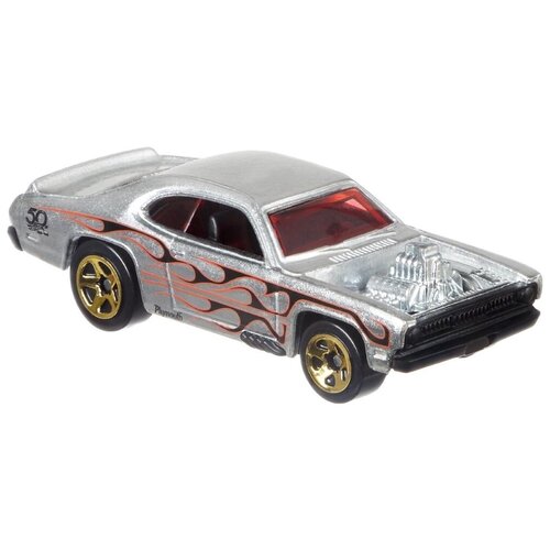 Легковой автомобиль Hot Wheels 50th Anniversary Zamac Flames Plymouth Duster Thruster (FRN23/FRN30) 1:64, серебристый машинка hot wheels zamac коллекционная оригинал 68 copo camaro серебристо синий frn31