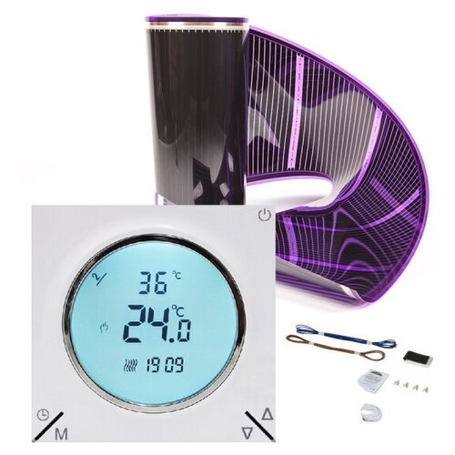 Комплект теплого пола под ламинат 5м2 VIOLET FLOOR 130Вт/м2 50см c терморегулятором ТР-420 wi-fi