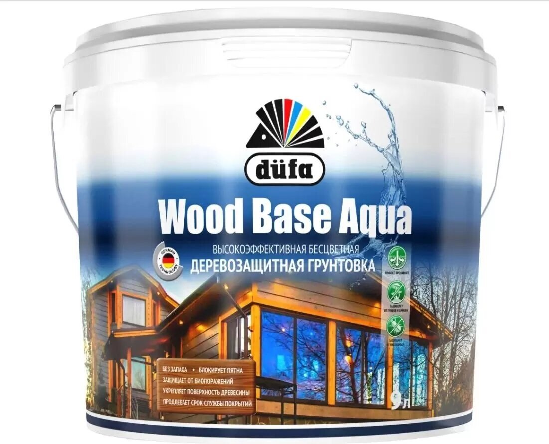 Грунт для защиты древесины Dufa Wood Base Aqua бесцветная 2,5 л.