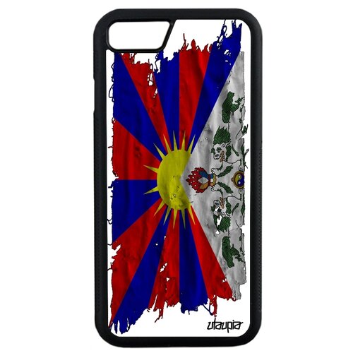 фото Чехол на телефон apple iphone se 2020, "флаг тибета на ткани" патриот страна utaupia