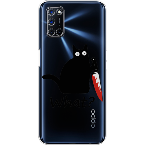 Силиконовый чехол на Oppo A72 / Оппо А72 Котик с ножом, прозрачный силиконовый чехол на oppo a72 солнце для оппо а72