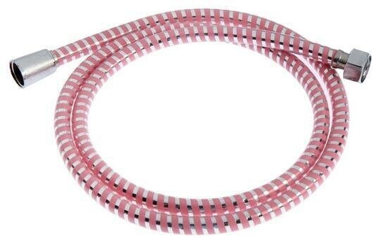 Душевой шланг ZEIN Z03PP, 150 см, с пластиковой конусообразной гайкой, ПВХ, розовый