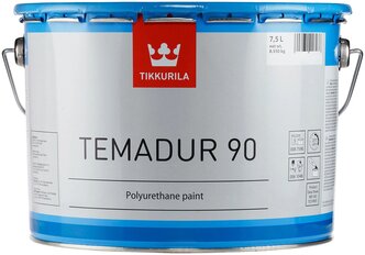 Краска полиуретановая Tikkurila Temadur 90 влагостойкая моющаяся глянцевая THL металлик 7.5 л
