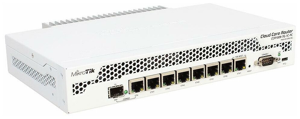 Маршрутизатор MikroTik CCR1009-7G-1C-PC Cloud Core Router 1009-7G-1C-PC with Tilera Tile-Gx9 CPU (9-cores, 1Ghz per core), 1GB RAM, 7xGbit LAN, lx Com