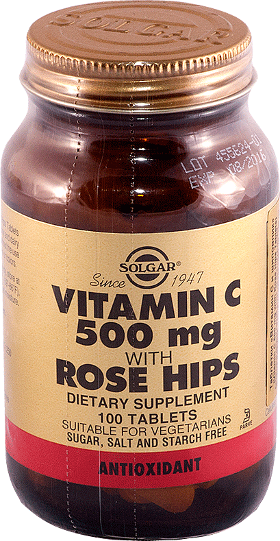 Solgar(Солгар) Аскорбиновая кислота и шиповник таблетки 100 шт. Solgar Vitamin and Herb - фото №1