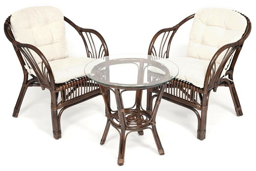 фото Террасный комплект " NEW BOGOTA " (2 кресла + стол) /с подушками/грецкий орех