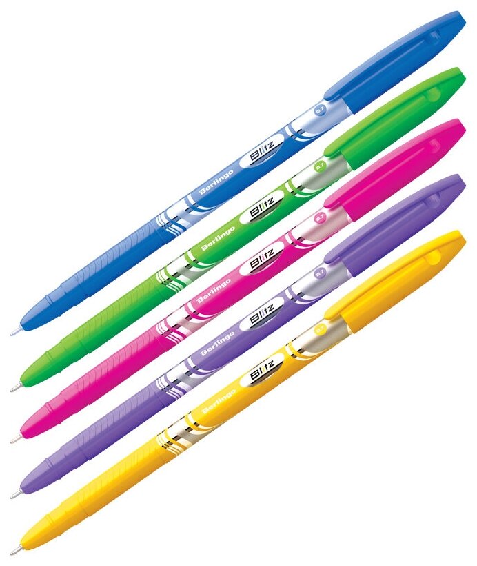 Ручка шариковая Berlingo "Blitz" синяя, 0,7мм, корпус ассорти, 50 шт