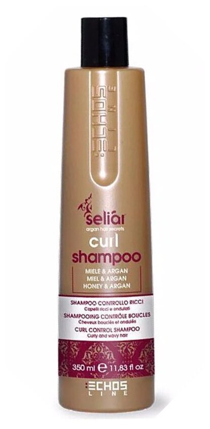 Echosline шампунь Seliar Curl для вьющихся волос мед и масло Аргании, 350 мл