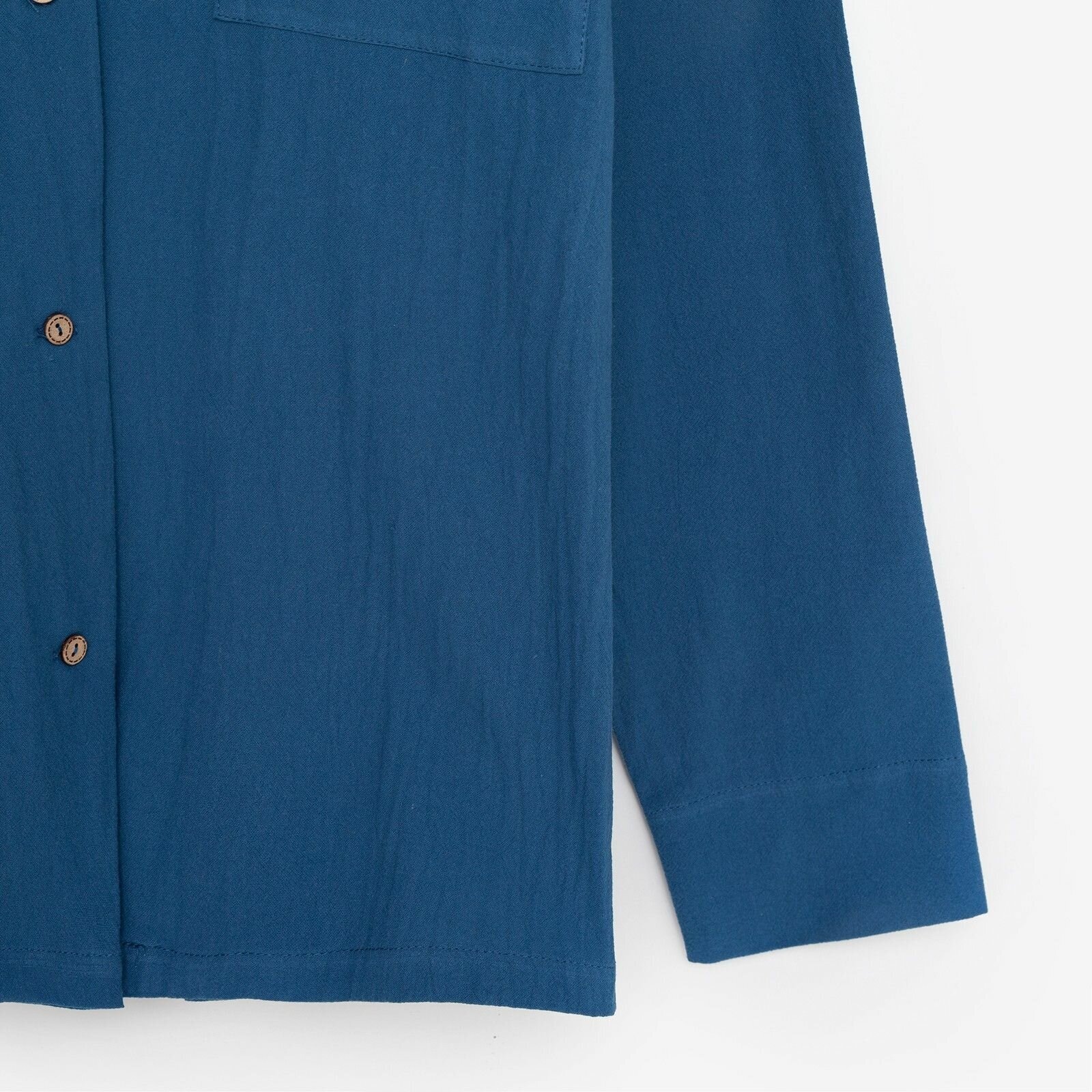 Пижама женская (рубашка и брюки) KAFTAN "Basic" р.48-50, синий - фотография № 4