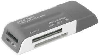 Кардридер Defender Ultra Swift USB 2.0 серый/белый