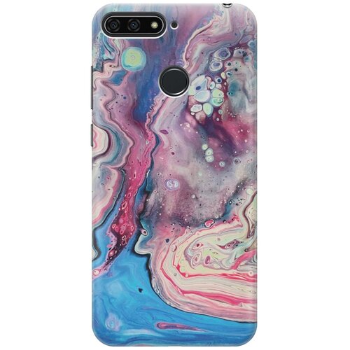 фото Cиликоновый чехол на honor 7c pro / huawei y7 pro (2018) / хонор 7с про / хуавей у7 про (2018) с принтом "разноцветный мрамор" gosso