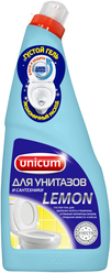 Средство чистящее для ванной и туалета, дезинфицирующее Unicum Лимон 750 мл