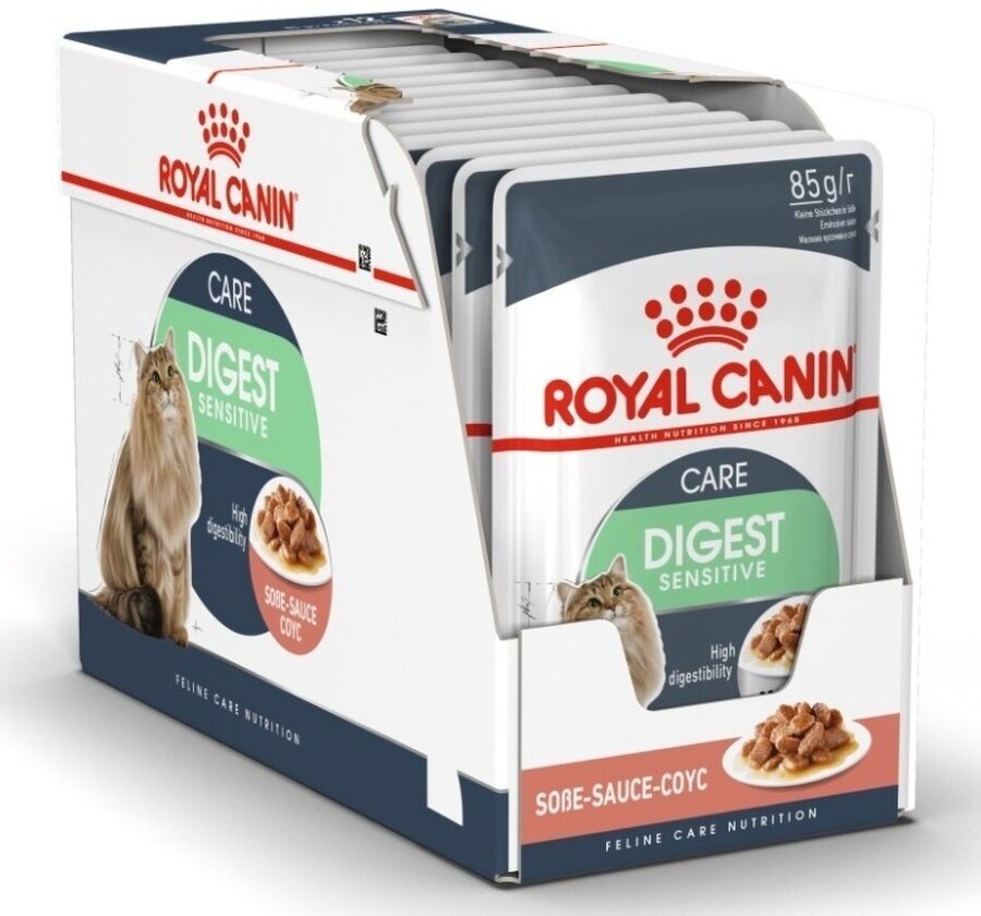 Влажный корм для кошек (пауч) Royal Canin Digestive, при чувствительном пищеварении в соусе , упаковка 28 шт * 85 г