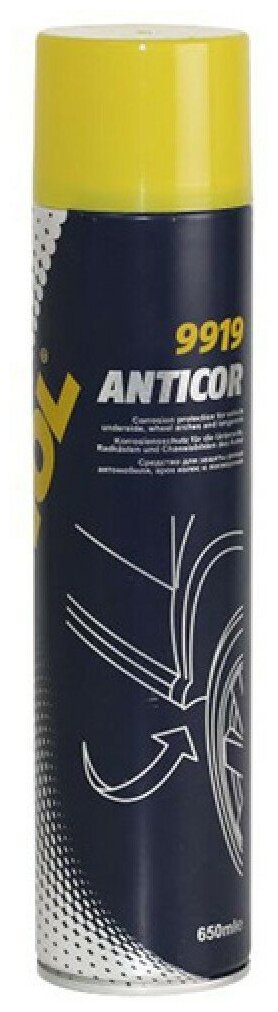 9919 MANNOL ANTICOR SPREY 650 мл. Средство для защиты днища, арок колес и лонжеронов (черный)