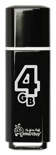 Флеш-диск 4GB SMARTBUY Glossy USB 2.0, черный, SB4GBGS-K