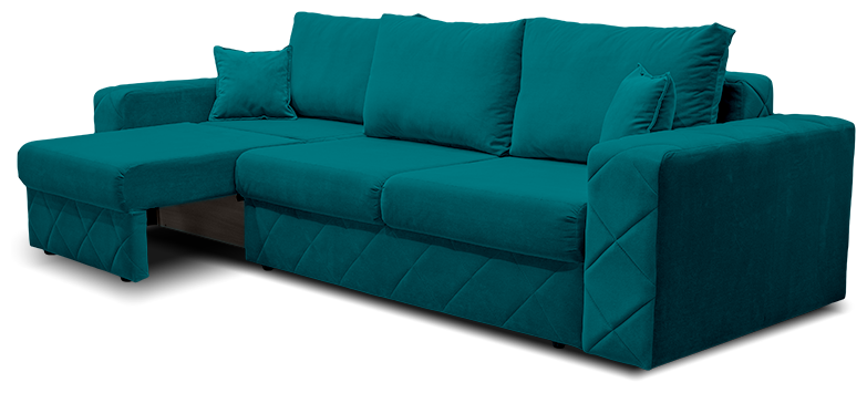 Прямой диван "Райли" с выдвижной оттоманкой 350x108x92 "нэндо" Velutto 20