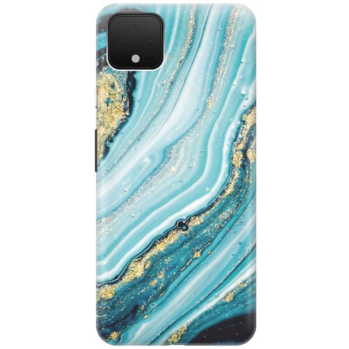 фото Cиликоновый чехол на google pixel 4 / гугл пиксель 4 с принтом "green marble" gosso