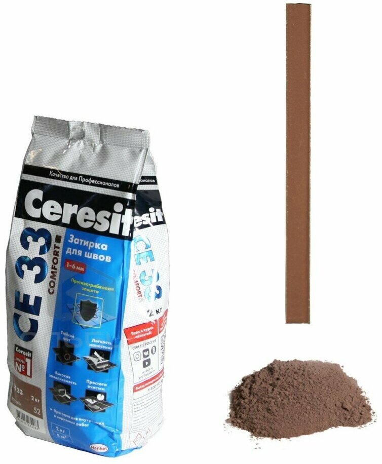 Затирка цементная Ceresit CE 33 52 какао 2 кг - фотография № 12