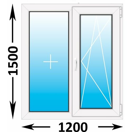 Пластиковое окно Veka WHS двухстворчатое 1200x1500 (ширина Х высота) (1200Х1500)