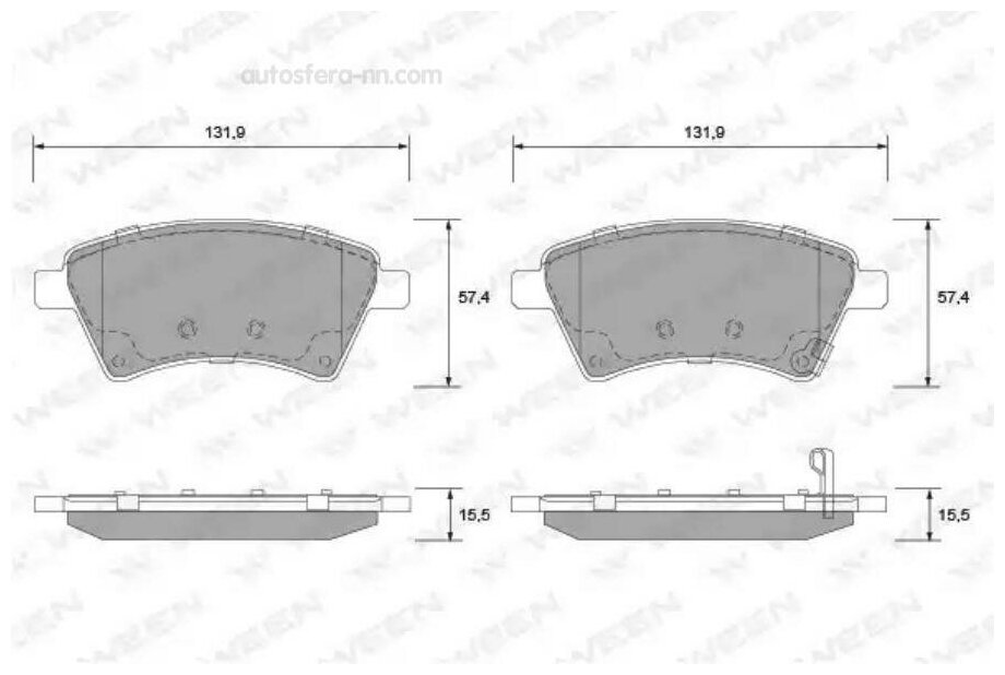 WEEN 1511928 Тормозные колодки дисковые SUZUKI SX4 FIAT Sedici