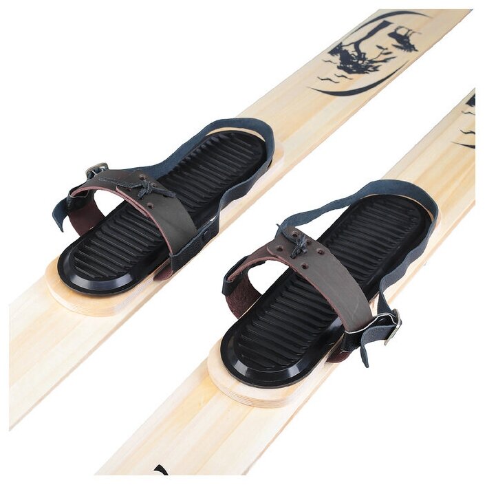 Крепления лыжные охотпромысловые с амортизаторами, с носковыми и пяточными ремнями для дома