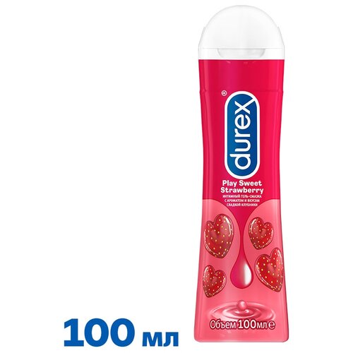 Крем-смазка Durex Play Sweet Strawberry с ароматом сладкой клубники, 150 г, 100 мл, клубника, 1 шт.