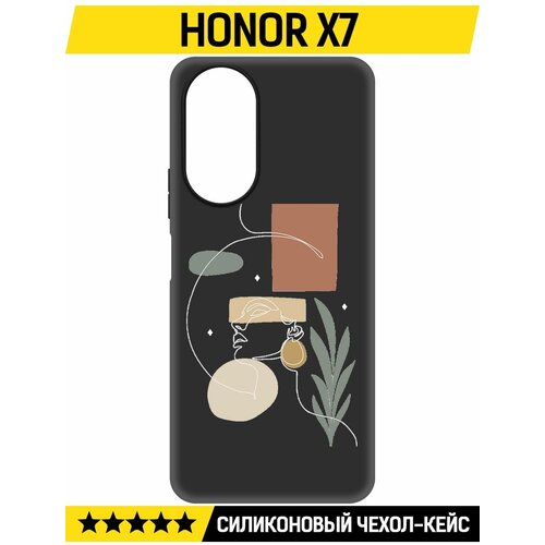 Чехол-накладка Krutoff Soft Case Элегантность для Honor X7 черный чехол накладка krutoff soft case взрывной характер для honor x7 черный