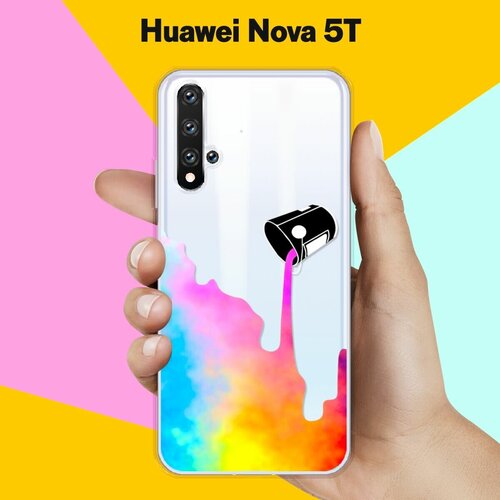 Силиконовый чехол Краски на Huawei Nova 5T защитный чехол для huawei nova 5t на хуавей нова 5т бампер накладка на телефон прозрачный