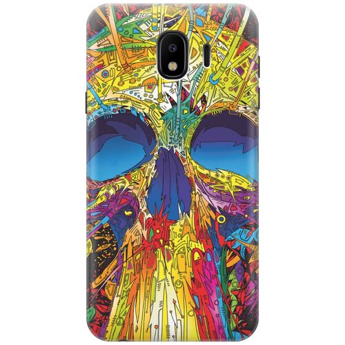 фото Re:paчехол - накладка artcolor для samsung galaxy j4 (2018) с принтом "череп красок"
