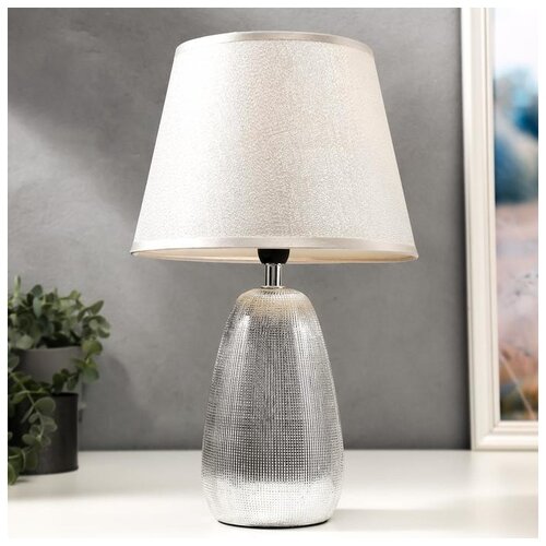 фото Лампа настольная risalux 40 вт, серебро, 22*22*36,5 см